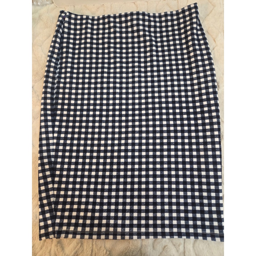Jules & Leopold Gingham Pencil Skirt Navy Blue White Y2K 90s XL ST43475E